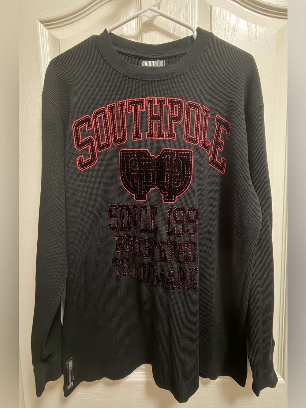Vintage Y2K Southpole Thermal Shirt Men’s XL Black Red Streetwear